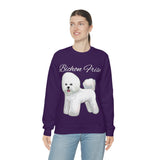Bichon Frise Unisex Crewneck Sweatshirt, S - 5XL, 12 Colors, Cotton/Polyester, Dog Mom Shirt, Dog Dad Shirt, Gift For Mom, Gift For Dad, FREE Shipping, Made in USA!!