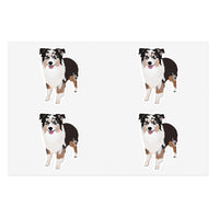 Miniature American Shepherd Sticker Sheets, 2 Image Sizes, 3 Image Surfaces, Water Resistant Vinyl, FREE Shipping, Made in USA!!