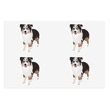 Miniature American Shepherd Sticker Sheets, 2 Image Sizes, 3 Image Surfaces, Water Resistant Vinyl, FREE Shipping, Made in USA!!