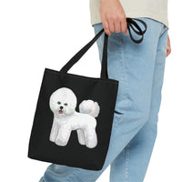 Bichon Frise Tote Bag, 3 Sizes, Polyester, Dog Lover, Bichon Mom, Bichon Dad, Gift for Mom, Gift for Dad, Made in USA!!