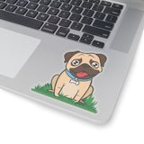Pug Kiss-Cut Stickers, 4 Sizes, 100% Vinyl, Indoor, White or Transparent, 4