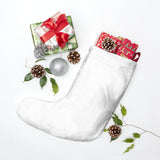 Pug Christmas Stocking, Polyester Fleece Stocking, 3" Twill Ribbon Hanging Loop, Made in USA, FREE Shipping!!