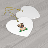 Pug Ceramic Ornaments, Circle, Heart, Oval, Star,