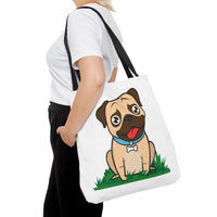 Pug Tote Bag, 3 Sizes, Pug Mom, Pug Dad, Dog Mom, Dog Dad, Dog Bag, Grocery Bag, School Bag, Teacher Bag, Beach Bag