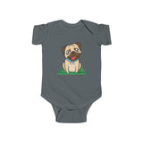 Pug Infant Fine Jersey Bodysuit, Coming Home Outfit, Baby Onesie, Baby Shower Onesie, Gift for Welcome Newborn