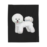 Bichon Frise Velveteen Plush Blanket, 3 Sizes, Dog Throw, Pets, Dog Breeds, Home Decor, Decorative, Wall Hanging, Fabric Poster, Wall Art