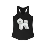 Bichon Frise Women's Ideal Racerback Tank Top, Shirt, XS - 2XL, 5 Colors, Cotton/Polyester, Extra Light Fabric, FREE Shipping, Made in USA!!
