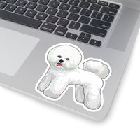 Bichon Frisé Kiss-Cut Stickers, 4 Sizes, Vinyl, White or Transparent Background, Indoor, Made in USA, FREE Shipping!!