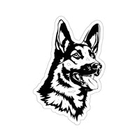 German Shepherd Kiss-Cut Stickers, 4 Sizes, Indoor/Outdoor Use, White or Transparent, FREE Shipping, Made in USA!!