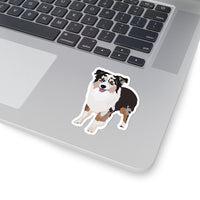 Miniature American Shepherd Kiss-Cut Stickers, 4 Sizes, White or Transparent Background, Indoor Use, FREE Shipping, Made in the USA!!