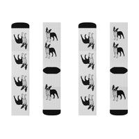 Boston Terrier Sublimation Socks, 3 Sizes, Polyester/Spandex, FREE Shipping, Made in USA!!