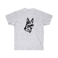 German Shepherd Unisex Ultra Cotton Tee, S - 3 XL, 12 Colors, 100% Cotton, Light Fabric, FREE Shipping, Made in USA!!