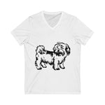 Shih Tzu Unisex Jersey Short Sleeve V-Neck Tee