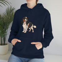 Tricolor Cavalier King Charles Spaniel Unisex Heavy Blend Hooded Sweatshirt, S - 5XL, 12 Colors, FREE Shipping, Made in Usa!!