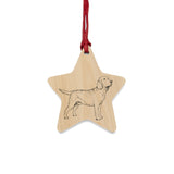 Labrador Retriever Wooden Ornaments, 6 Shapes, Magnetic Back, Red Ribbon, FREE Shipping, Made in USA!!