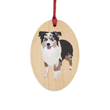 Miniature American Shepherd Wooden Ornaments, 6 Shapes, Solid Wood, Magnetic Back, Comes with Ribbon, FREE Shipping!!