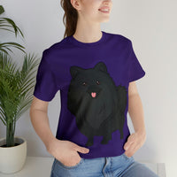 Black Pomeranian Unisex Jersey Short Sleeve Tee, S - 3XL, 16 Colors, Cotton, Light Fabric, FREE Shipping, Made in USA!!