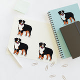 Bernese Mountain Dog Sticker Sheets, 2 Image Sizes, 3 Image Surfaces, Water Resistant Vinyl, FREE Shipping, Made in USA!!
