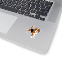 Beagle Kiss-Cut Stickers, Indoor/Outdoor Use, 4 Sizes, White or Transparent, FREE Shipping, Made in USA!!