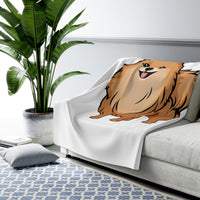 Pomeranian Sherpa Fleece Blanket, 2 Sizes, Polyester, FREE Shipping, Made in USA!!