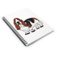 Basset Hound Spiral Notebook - Ruled Line, 118 pages, Shopping Lists, School Notes, Poems, Grocery, FREE Shipping, Made in USA!!