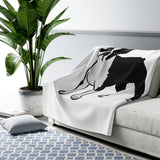 Boston Terrier Sherpa Fleece Blanket, 2 Sizes, Polyester, FREE Shipping, Made in USA!!