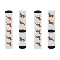 Rhodesian Ridgeback Sublimation Socks, 3 Sizes, Polyester/Spandex, Cushioned Bottoms, FREE Shipping, Made in USA!!