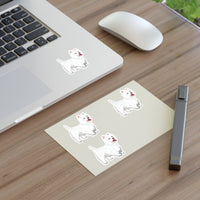 West Highland White Terrier Sticker Sheets, Water Resistant Vinyl, Indoor, One Sheet Per Listing, FREE Shipping, Made in USA!!