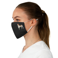 Brittany Dog Fabric Face Mask, Reusable Cloth, 100% Polyester, Adjustable Ear Loops, Silicone Adjustment Beads, 2 Layers, Made in the USA!!