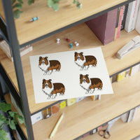 Shetland Sheepdog Sticker Sheets, 2 Image Sizes, 3 Image Surfaces, Water Resistant Vinyl, FREE Shipping, Made in USA!!