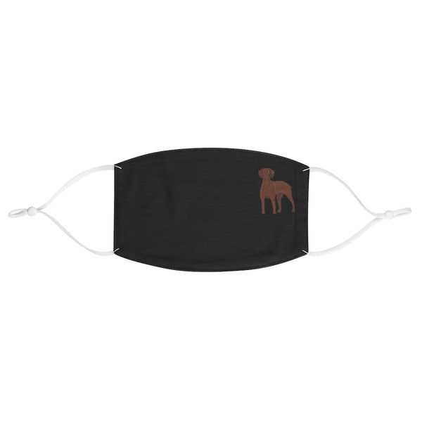Vizsla Fabric Face Mask, Polyester, Adjustable Earloops, Adjustment Beads, Two Layers, Made in the USA!!