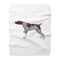 German Shorthaired Pointer Sherpa Fleece Blanket, 2 Sizes, Polyester, FREE Shipping, Made in USA!!