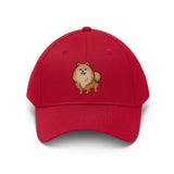Pomeranian Unisex Twill Hat, Cotton Twill, Adjustable Velcro Enclosure, FREE Shipping, Made in USA!!
