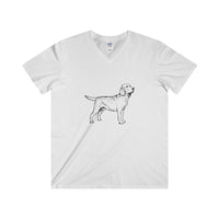 Labrador Retriever V-Neck T-Shirt, Men's Fitted V-Neck Short Sleeve Tee