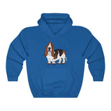 Basset Hound Unisex Heavy Blend™ Hooded Sweatshirt, Cotton& Polyester, S - 5XL, 12 Colors, FREE Shipping, Made in USA!!