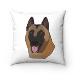 Belgian Malinois Spun Polyester Square Pillow, 4 Sizes, Double Sided Print, Hidden Zipper, Made in USA!!