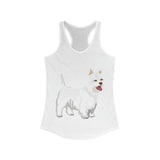 West Highland White Terrier Women's Ideal Racerback Tank, XS - 2XL, 15 Colors, Cotton/Polyester, Slim Fit, FREE Shipping, Made in USA!!