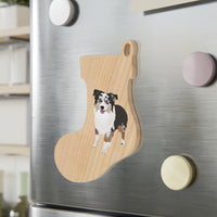 Miniature American Shepherd Wooden Ornaments, 6 Shapes, Solid Wood, Magnetic Back, Comes with Ribbon, FREE Shipping!!