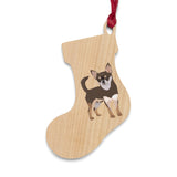Chihuahua Wooden Christmas Ornaments, 6 Shapes, Magnetic Back, Red Ribbon For Hanging, FREE Shipping!!