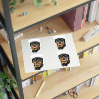 Rottweiler Sticker Sheets, 2 Image Sizes, 3 Image Surfaces, Water Resistant Vinyl, FREE Shipping, Made in USA!!