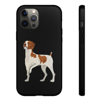 Brittany Dog Tough Cell Phone Cases, Dual Layer Case, Impact Resistant Outer Shell, Clear, Open Ports, Samsung & iPhone, Made in the USA!!
