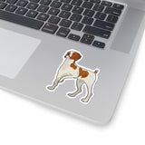 Brittany Dog Kiss-Cut Stickers, 4 Sizes, White or Transparent Background