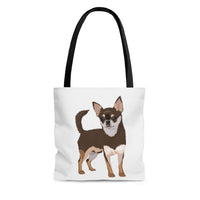 Chihuahua Tote Bag, 3 Sizes, 100% Polyester, Boxed Corners, Black Cotton Handles, Made in USA, FREE Shipping!!