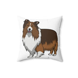 Shetland Sheepdog Spun Polyester Square Pillow, 4 Sizes, 100% Polyester, Double Sided Print, FREE Shipping, Made in USA!!