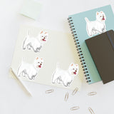 West Highland White Terrier Sticker Sheets, Water Resistant Vinyl, Indoor, One Sheet Per Listing, FREE Shipping, Made in USA!!