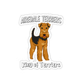 Airedale Terrier Die-Cut Stickers, Water Resistant Vinyl, 5 Sizes, Matte Finish, Indoory/Outdoor, FREE Shipping, Made in USA!!