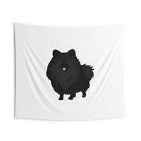 Black Pomeranian Indoor Wall Tapestries, 8 Sizes, Polyester, FREE Shipping!!