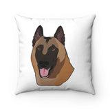 Belgian Malinois Spun Polyester Square Pillow, 4 Sizes, Double Sided Print, Hidden Zipper, Made in USA!!