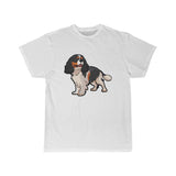 Tricolor Cavalier King Charles Spaniel Men's Short Sleeve Tee, 100% Cotton, Light Fabric, FREE Shipping, Made in USA!!