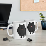 Black Pomeranian Ceramic Mug 11oz, Rounded Corners, Customized, Coffee, Tea, Chocolate, Microwave & Dishwasher Safe,  FREE Shipping